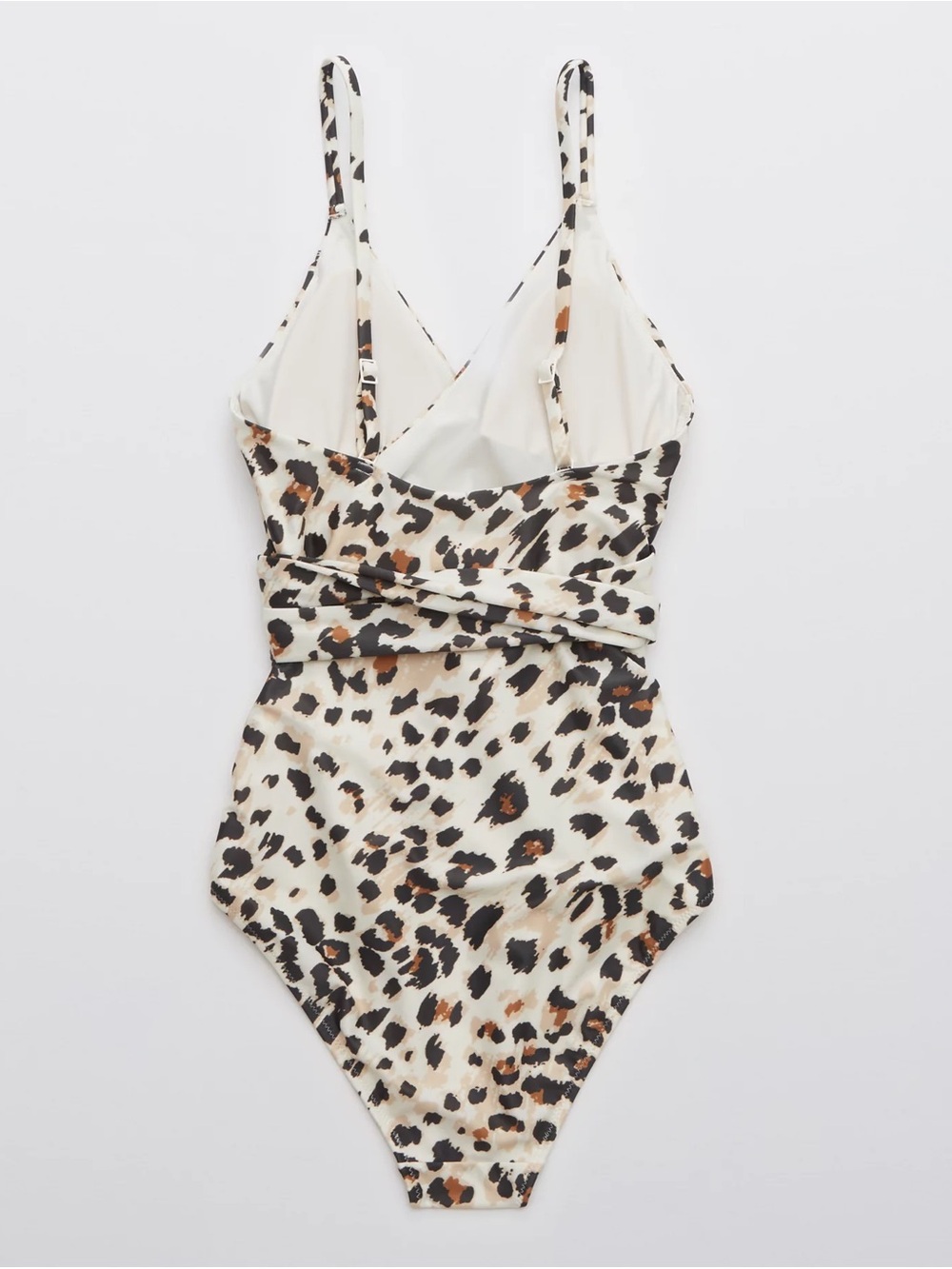 aerie Leopard-Print One-Piece Swimsuit in Cream, Brown, Black - Picture 2 of 6